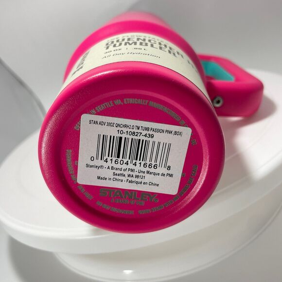 Stanley Quencher H2.0 FlowState 30oz Tumbler Passion Pink Handle Cup New - Picture 7 of 9